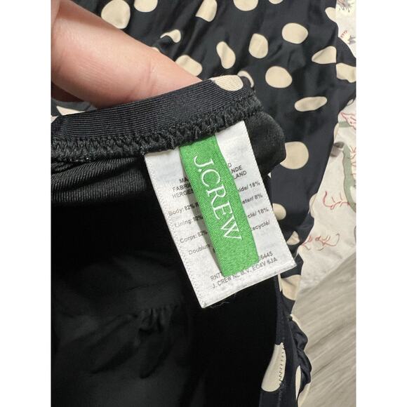 J. Crew Bandeau One Piece Bathing Suit Neck Strap Halter Black Polka - 16 - Picture 3 of 4